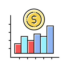 financial charts advisor color icon vector. financial charts advisor sign. isolated symbol illustration