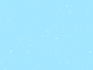 Realistic falling snowflakes, snow on a frost blue background. Vector