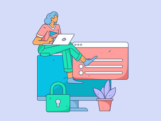 Business People Flat Vector Concept Operation Hand Drawn Illustration
