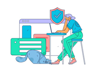 Business People Flat Vector Concept Operation Hand Drawn Illustration
