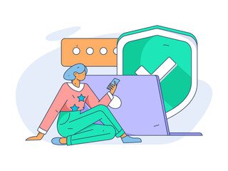 Business People Flat Vector Concept Operation Hand Drawn Illustration
