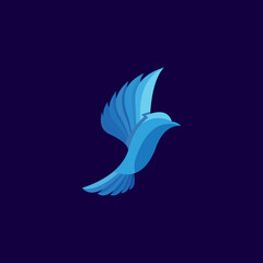 colorful bird logo design vector