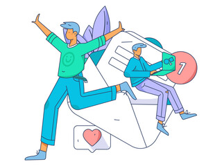 Obraz premium Business People Flat Vector Concept Operation Hand Drawn Illustration 