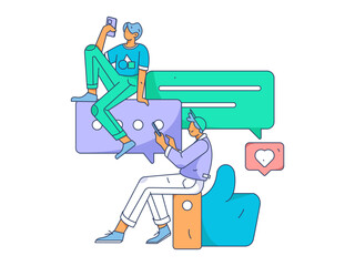 Business People Flat Vector Concept Operation Hand Drawn Illustration
