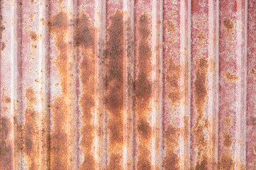 Old rusty zinc sheet wall