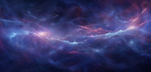 Luminescent threads weave through obsidian voids, forming a celestial tapestry. Nebula Whispers.