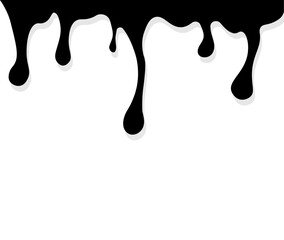 Dripping liquid. Vector drops. Chocolate drops.