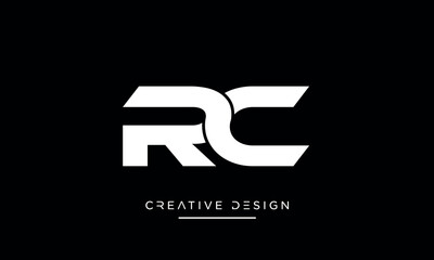 Alphabet letters RC or CR logo monogram