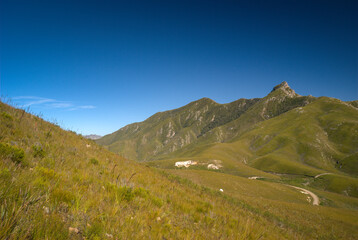 landscape of the Outeniqua mountains in the cape floral, fynbos biome in South Africa