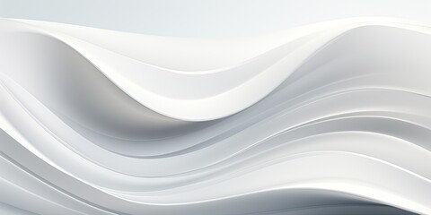 white geometric abstract background overlap layer on bright space with waves decoration. Minimalist modern graphic design element cutout style concept for banner, flyer, card, or brochure