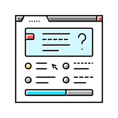 quiz tests online learning platform color icon vector. quiz tests online learning platform sign. isolated symbol illustration