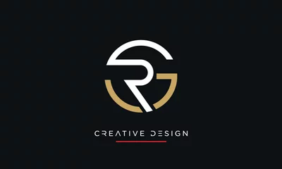 Poster Alphabet letters RG or GR logo monogram © design_proleague
