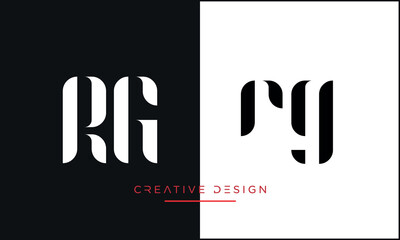 Alphabet letters RG or GR logo monogram