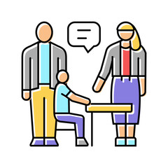 parent teacher meeting primary school color icon vector. parent teacher meeting primary school sign. isolated symbol illustration