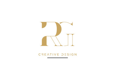 Alphabet letters RG or GR logo monogram