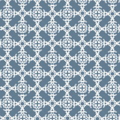Azulejo blue and white seamless pattern, Portugale style for surface design. Vector illustration for textile or wallpaper