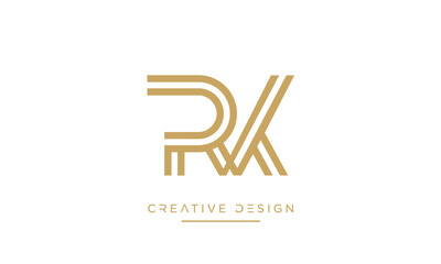RK or KR Alphabet letters logo monogram