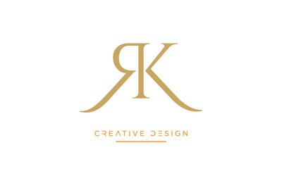 RK or KR Alphabet letters logo monogram