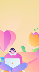 Happy Valentine's Day flat character vector concept business hand drawn illustration
