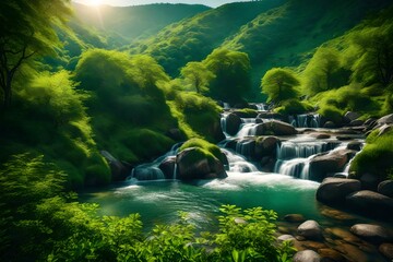 Fototapeta premium waterfall in the jungle