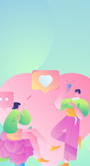 Happy Valentine's Day flat character vector concept business hand drawn illustration
