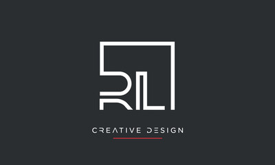 Alphabet letters RL or LR logo monogram