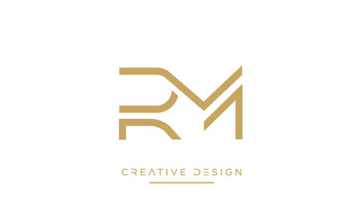 RM or MR Alphabet letters logo monogram