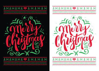 Merry Christmas tshirt design vector, black background