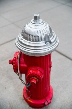 Vibrant red urban fire hydrant