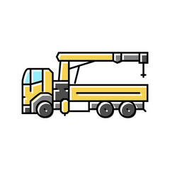 boom truck construction vehicle color icon vector. boom truck construction vehicle sign. isolated symbol illustration