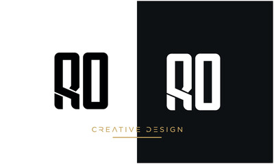 RO or OR Alphabet letters logo monogram