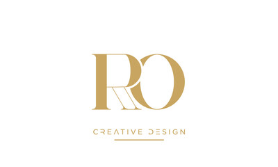 RO or OR Alphabet letters logo monogram