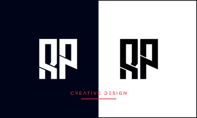 Alphabet letters icon logo RP or PR 