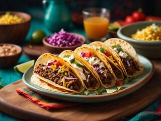 Delicious tortillas filled with colorful ingredients