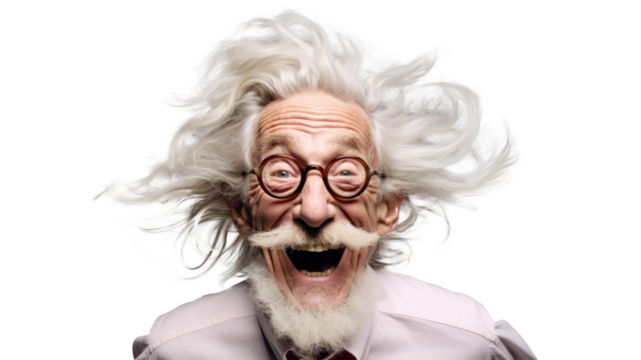 Joyful Senior Man, Fashion Model Pose