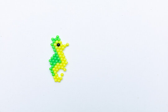 Soft seahorse keychain isolated on a white background. High quality photo