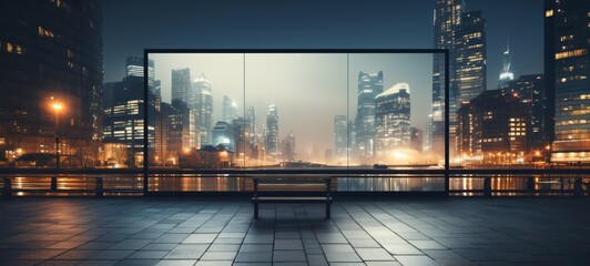 City Evening Billboard Mockup - Empty Space for Striking Commercials