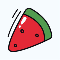 Summer element of colorful set. An illustration with a summer theme, filled with a burst of colorful design showcase delightful watermelon treats outlined with whimsical strokes. Vector illustration.