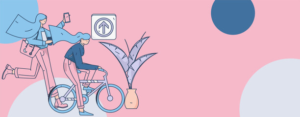 Flat vector concept operation hand drawn illustration of people taking a taxi
