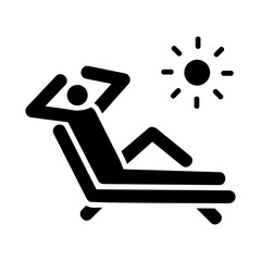 sunbathing vector icon
