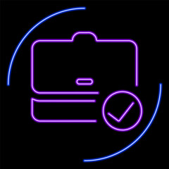 new job neon sign, modern glowing banner design, colorful modern design trends on black background. Vector illustration.