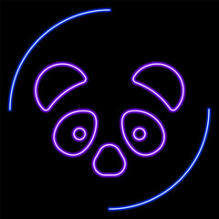panda neon sign, modern glowing banner design, colorful modern design trends on black background. Vector illustration.