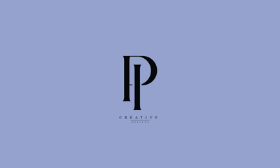 Alphabet letters Initials Monogram logo IP PI I P - obrazy, fototapety, plakaty