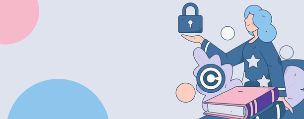 Protect intellectual property flat vector concept operation hand drawn illustration
