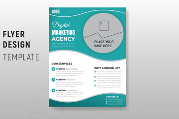 Corporate business flyer and digital marketing agency or sleek a4 design template.
