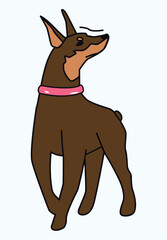 Pets element of colorful set. Illustration with a colorful design of a dog capture the playful and vibrant essence of our loyal canine companions in a dynamic and cheerful style. Vector illustration.