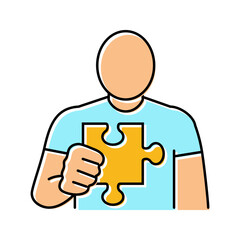 human business puzzle color icon vector. human business puzzle sign. isolated symbol illustration