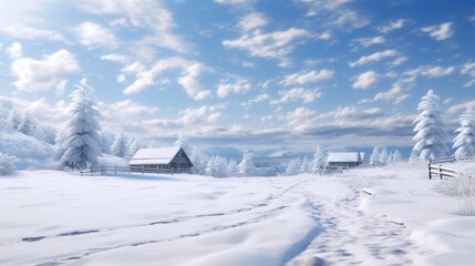 Fototapeta premium Winter Wonderland Scenes: Realistic Snowfall Backdrop for Festive Desktop Wallpaper