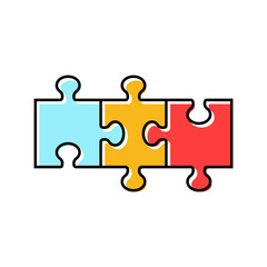 Obraz premium puzzle business solution color icon vector. puzzle business solution sign. isolated symbol illustration