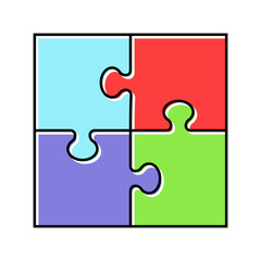 puzzle game solution color icon vector. puzzle game solution sign. isolated symbol illustration